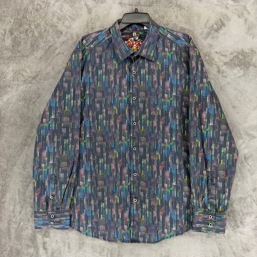 Robert Graham Shirt Mens 3XL Multicolor Wave Classic Fit Cotton LS 24676